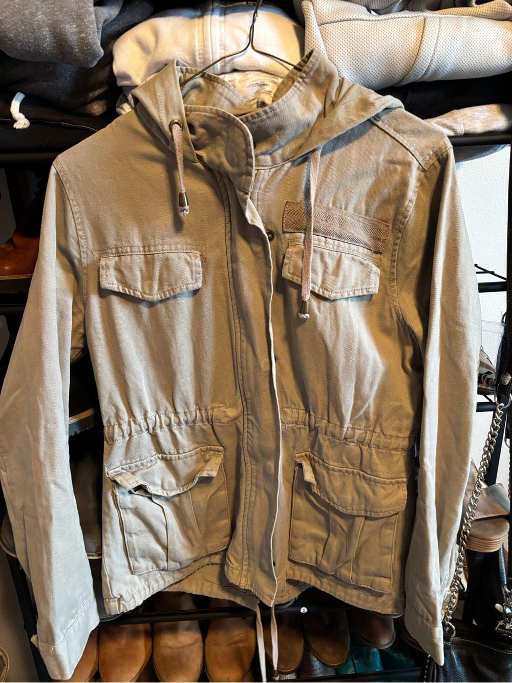 Full Tilt Men's Hooded Field Jacket in Light Khaki
